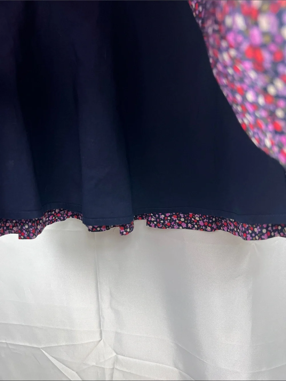 Baby GAP navy and purple floral print tiered ruffle puff sleeve cotton dress NWT